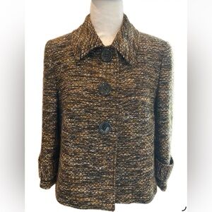 **Style & Co.** Brown Tweed Short Pea Coat .